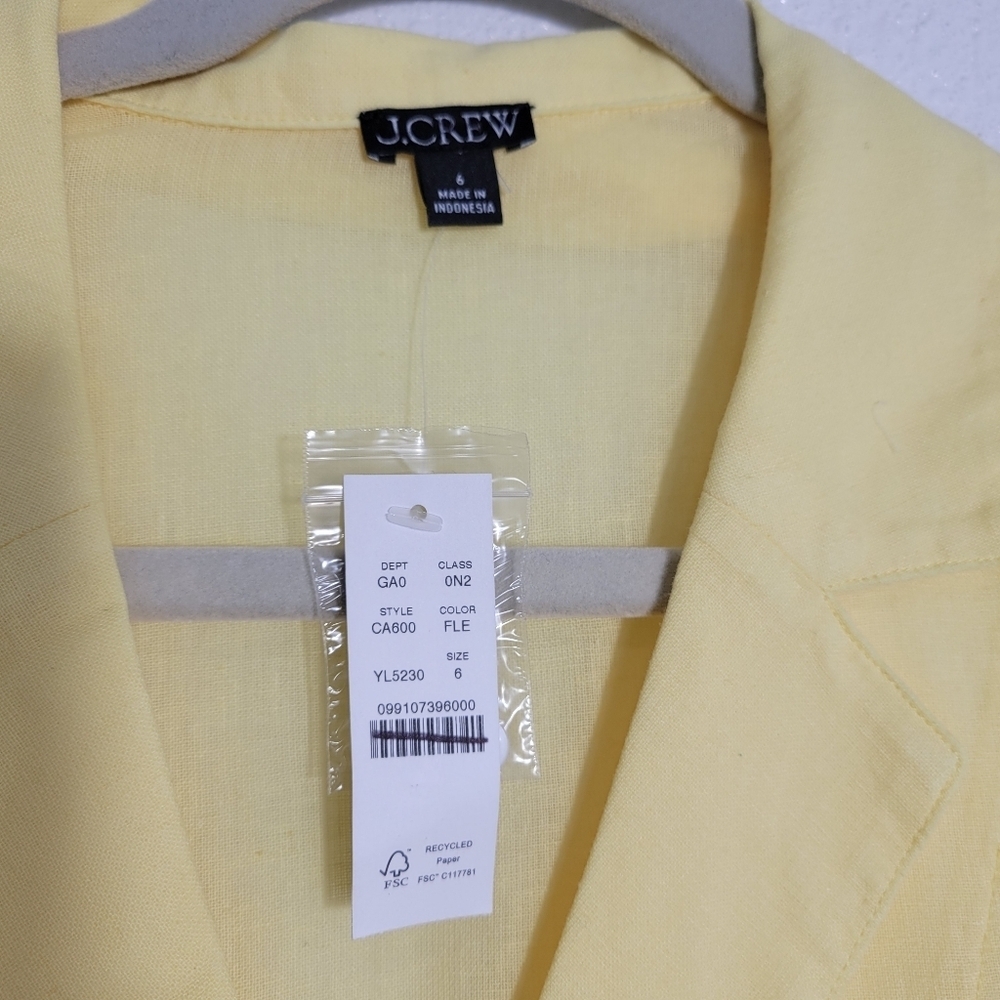 J Crew Camp-collar shirt in featherweight linen blend |Sz 6|NWT - Picture 7 of 9